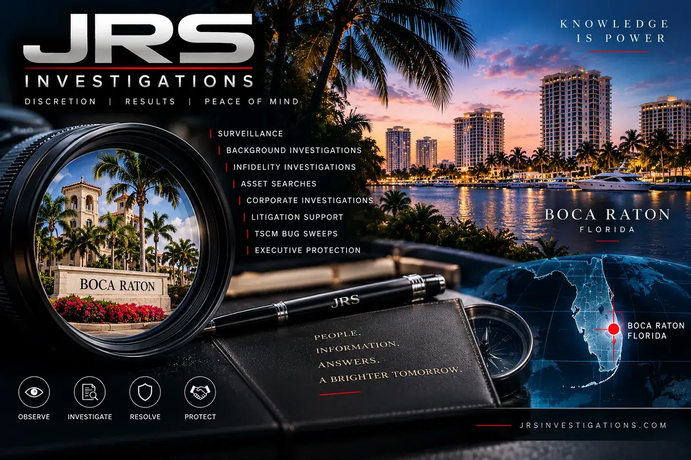 Boca Raton private investigator services by JRS Investigations in Boca Raton, Florida