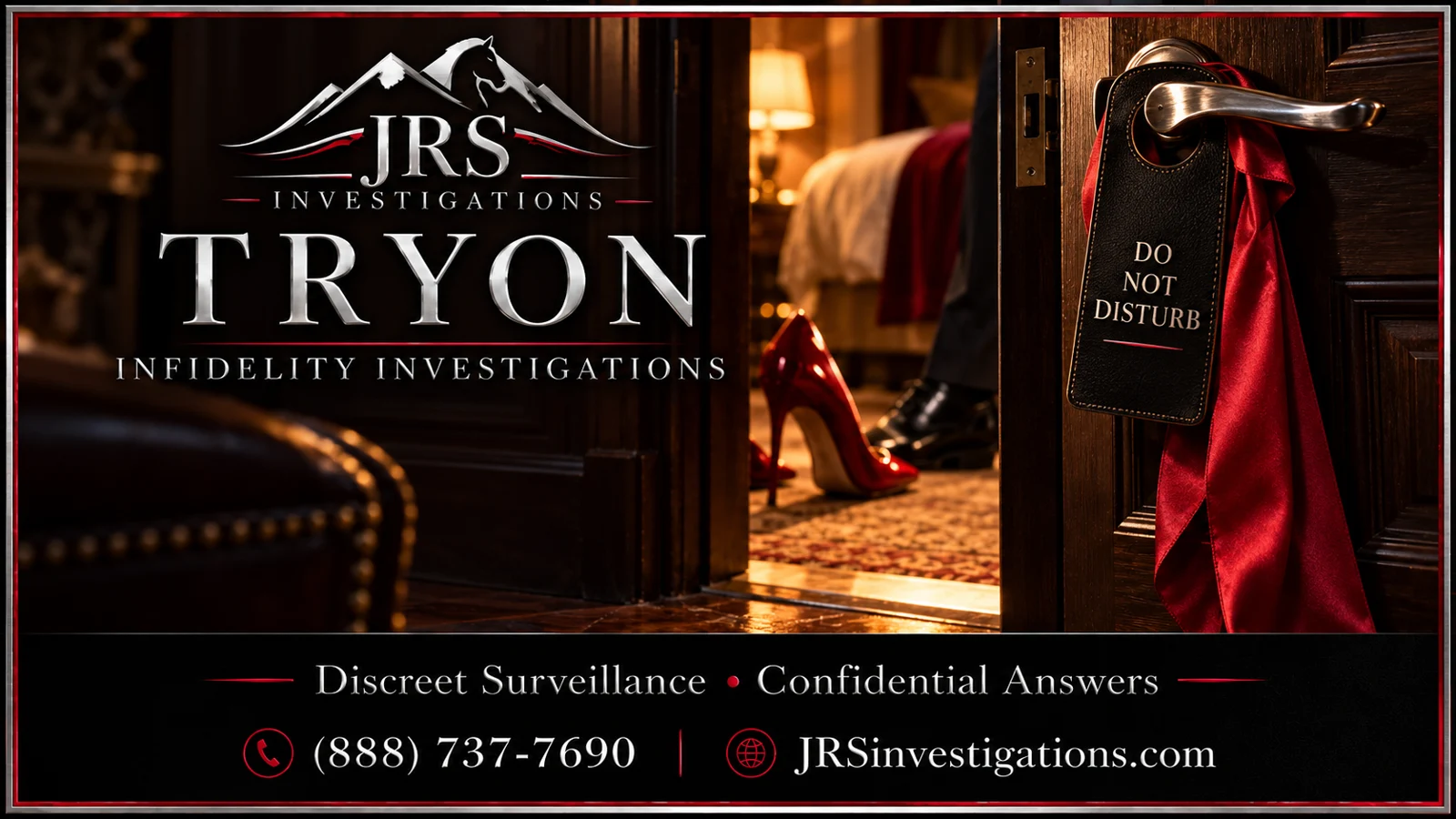 Do Not Disturb door scene illustrating discreet infidelity investigations in Tryon, North Carolina.