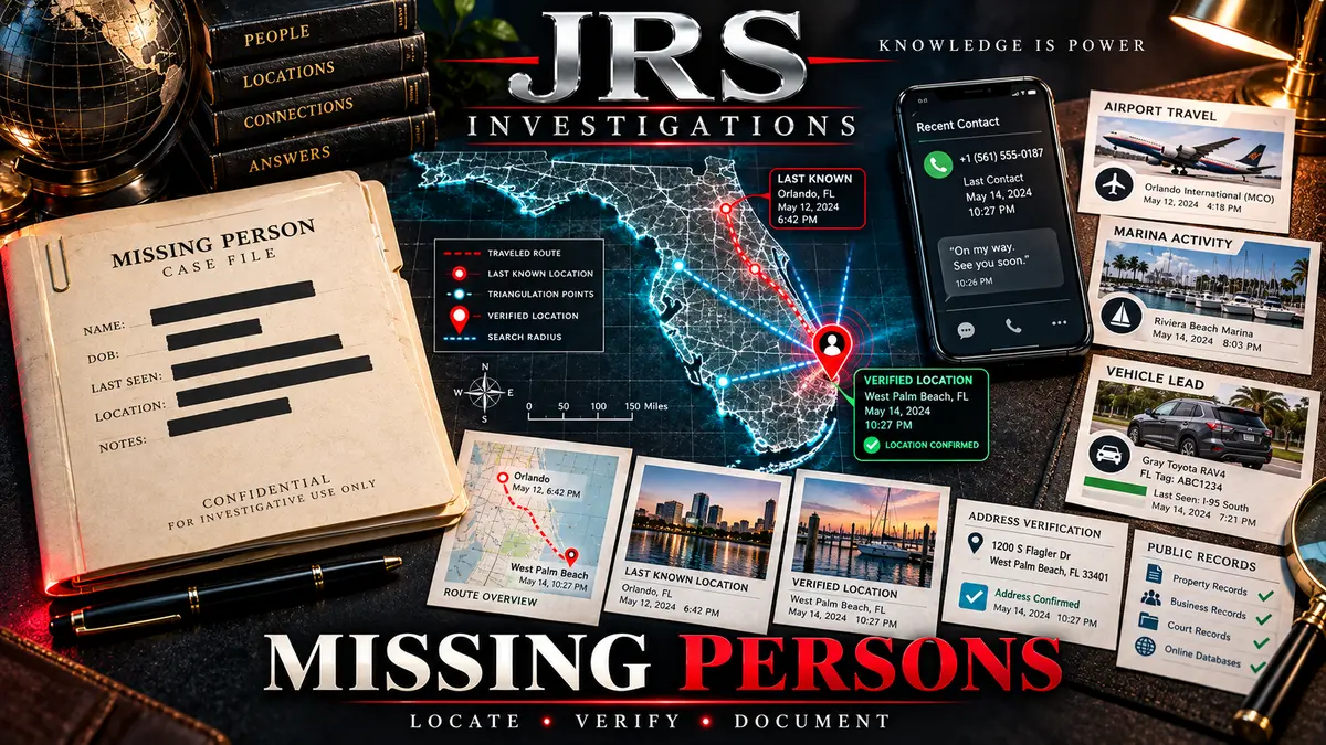 Missing persons investigation by JRS Investigations