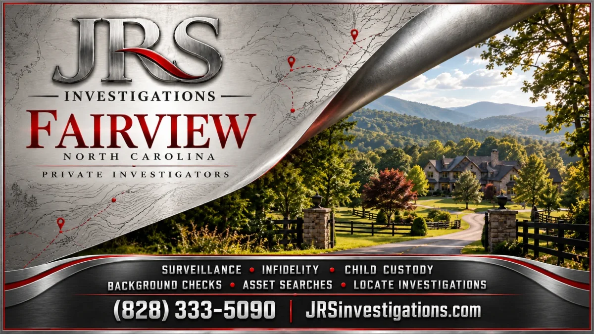 JRS Investigations Fairview private investigator artwork with sculpted silver map revealing a mountain estate