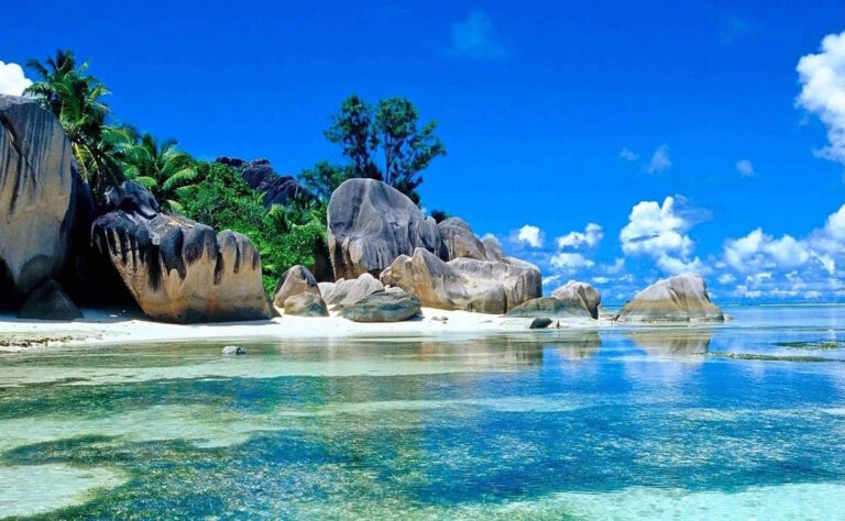 Granite boulders and shoreline at The Baths on Virgin Gorda
