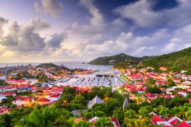 Coastal view of Saint Barthélemy in the Caribbean