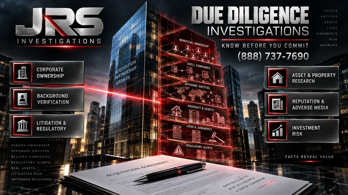 JRS Investigations corporate due diligence, background verification, litigation, asset and investment risk research
