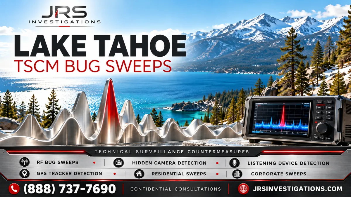 JRS Investigations Lake Tahoe TSCM bug sweeps with Alpine Signal design and professional detection equipment