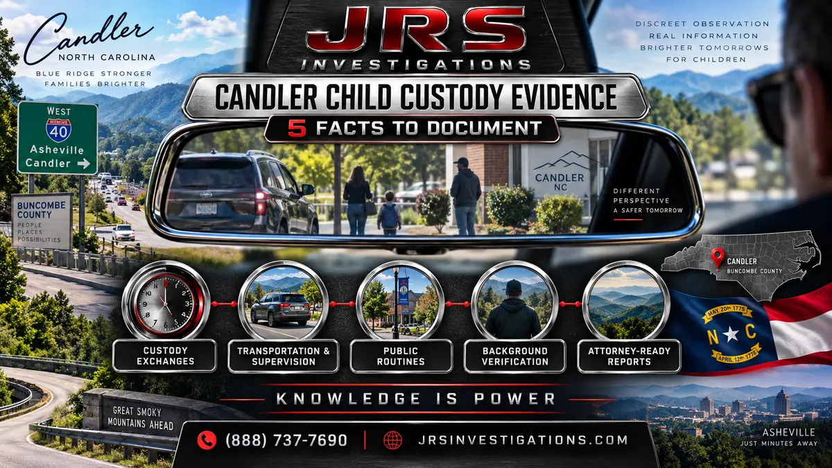 JRS Investigations Candler NC child custody evidence guide with five facts to document