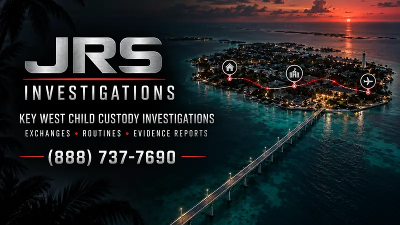 Key West child custody investigator route and evidence reporting graphic