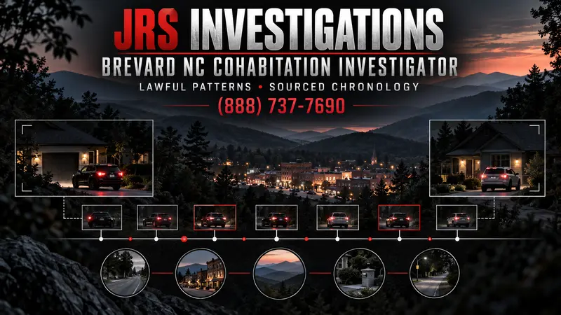 Brevard NC cohabitation investigator with lawful pattern and sourced chronology graphics