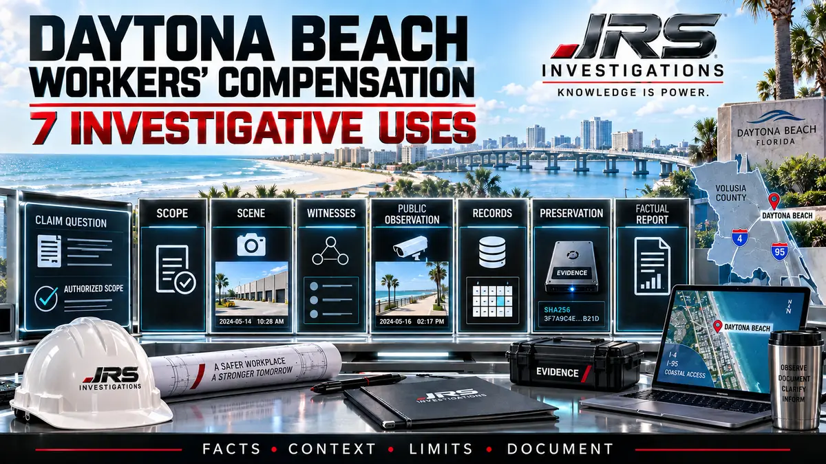 Daytona Beach workers compensation investigator from JRS Investigations
