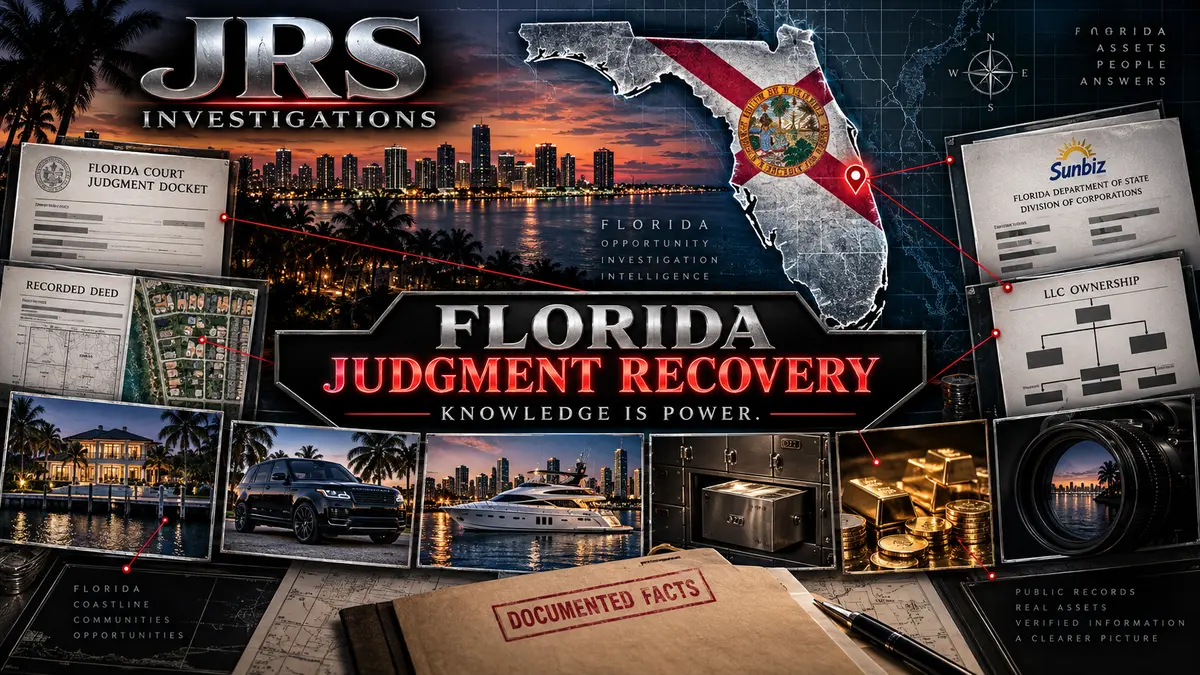 Florida judgment recovery investigation by JRS Investigations