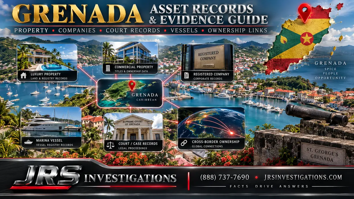 Grenada asset records and evidence guide by JRS Investigations