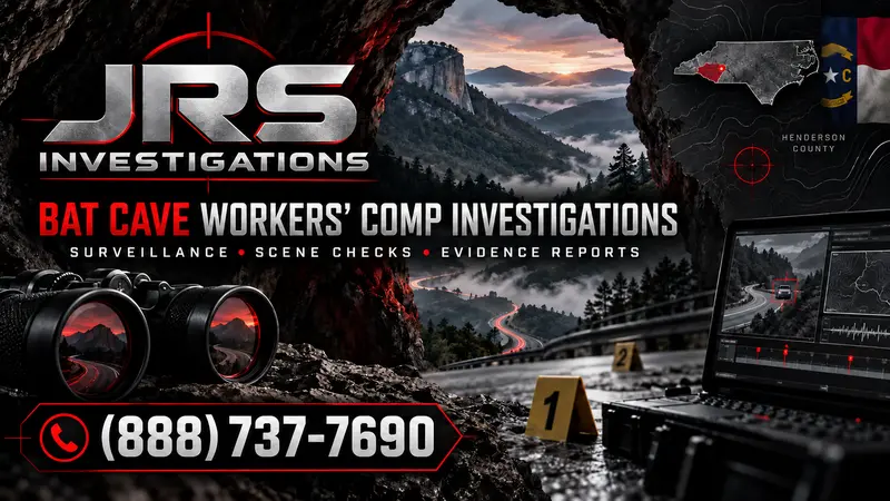 JRS Bat Cave workers’ compensation investigator documenting surveillance, scene checks and evidence reports
