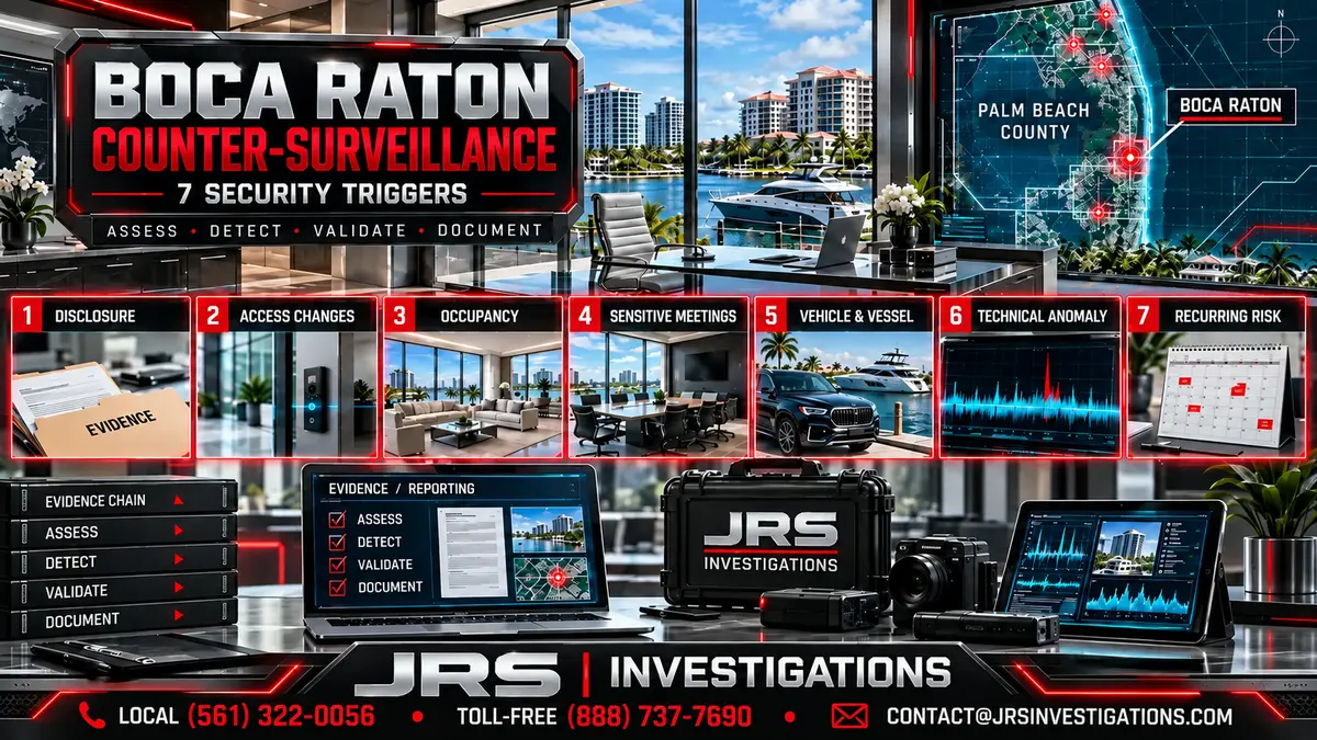 Boca Raton counter-surveillance investigation by JRS Investigations