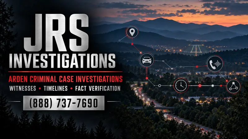 Arden criminal case investigator witness, timeline, route, communication, and fact-verification graphic