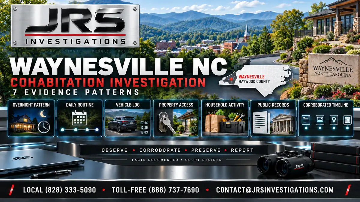 Waynesville NC cohabitation investigator from JRS Investigations