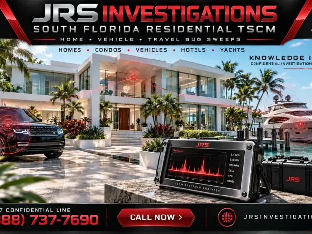 South Florida Residential TSCM Sweeps for Homes, Vehicles and Travel