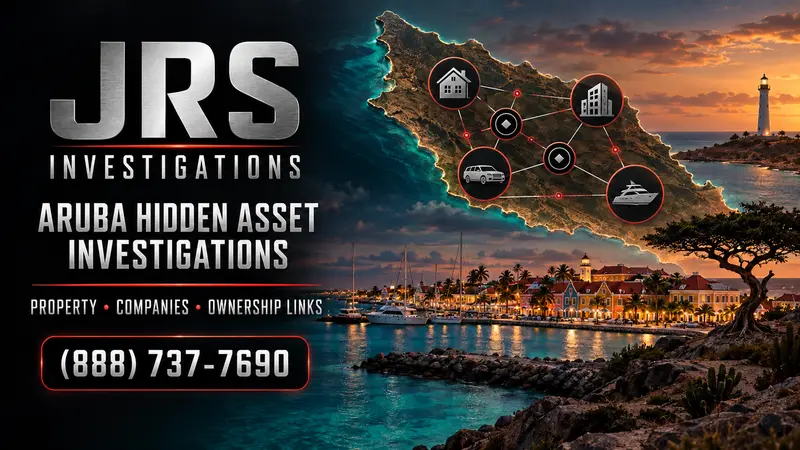 Aruba hidden asset investigator property, company, vehicle, vessel, and ownership links graphic