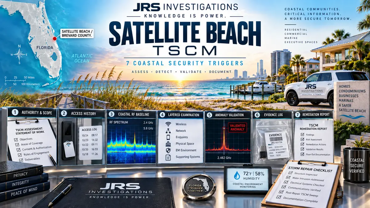 Satellite Beach TSCM bug sweep by JRS Investigations