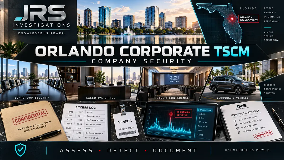 Orlando corporate TSCM security inspection by JRS Investigations