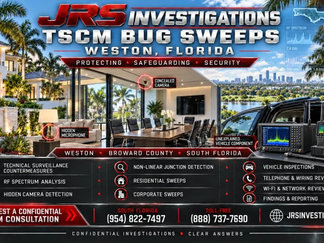 TSCM Bug Sweeps in Weston, Florida: What to Expect
