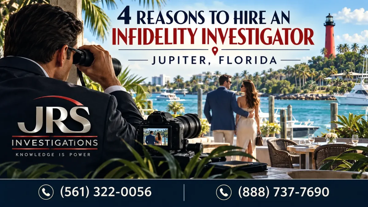 Jupiter Florida infidelity investigator conducting discreet surveillance for JRS Investigations