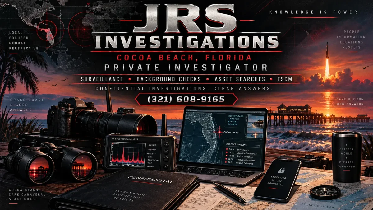 JRS Investigations Cocoa Beach private investigator services with modern surveillance and TSCM equipment