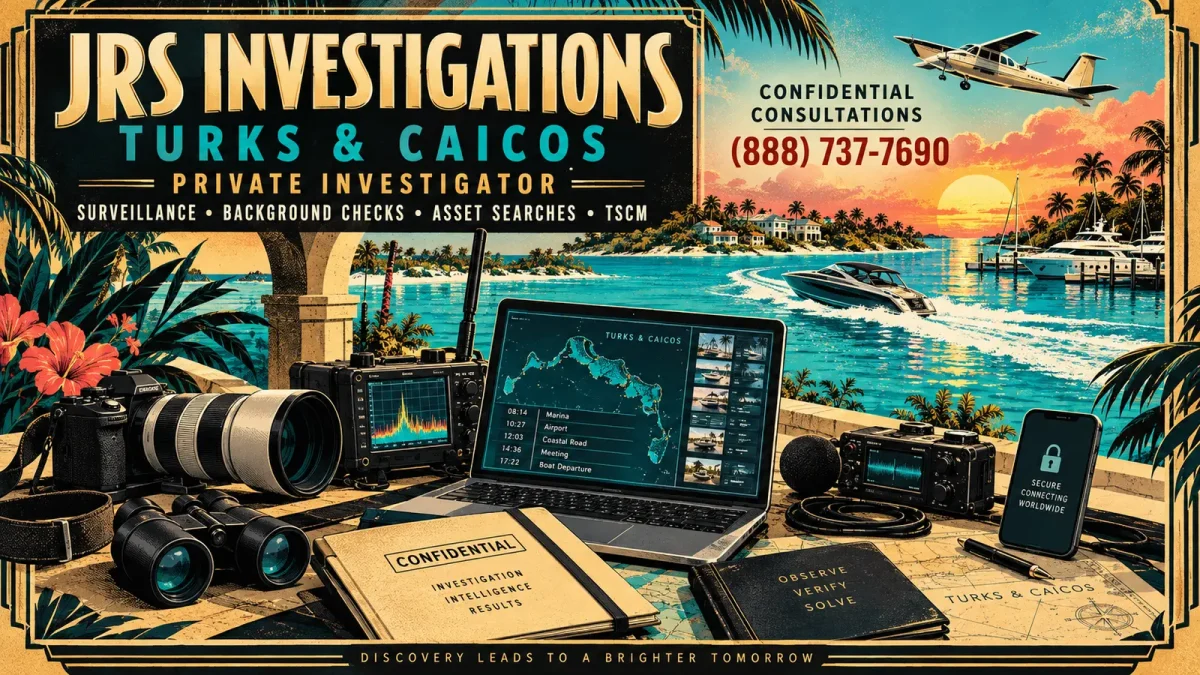 JRS Investigations Turks and Caicos private investigator services with modern surveillance, background check, asset search and TSCM equipment