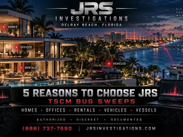5 Reasons to Hire JRS for a Delray Beach TSCM Bug Sweep