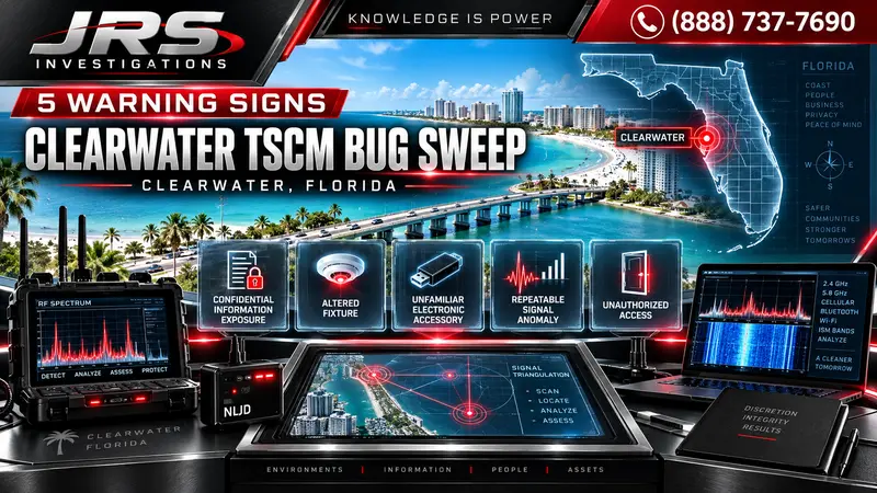 JRS Investigations Clearwater TSCM bug sweep featured image