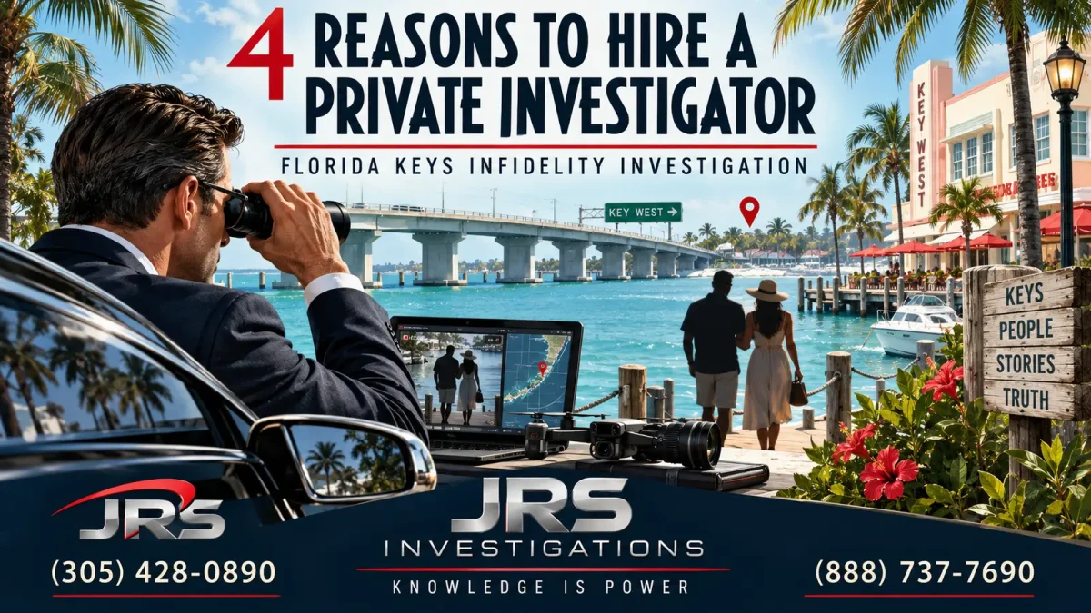 Florida Keys infidelity investigator conducting discreet surveillance for JRS Investigations
