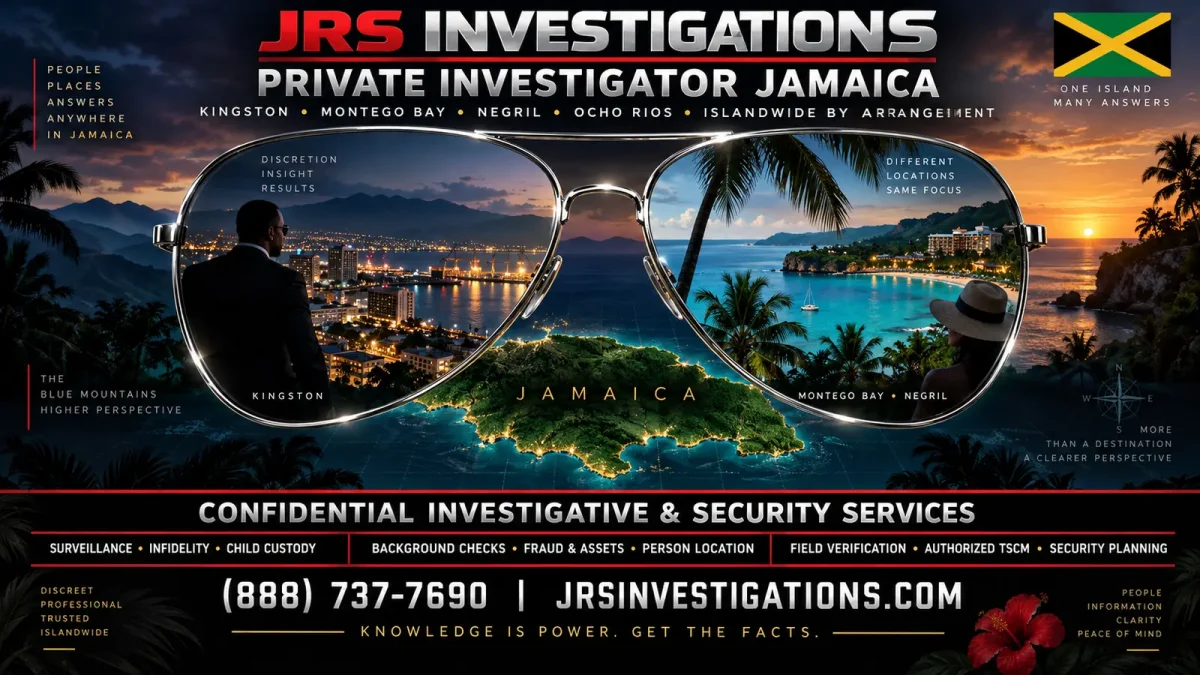 JRS Investigations private investigator Jamaica services for Kingston, Montego Bay, Negril and Ocho Rios