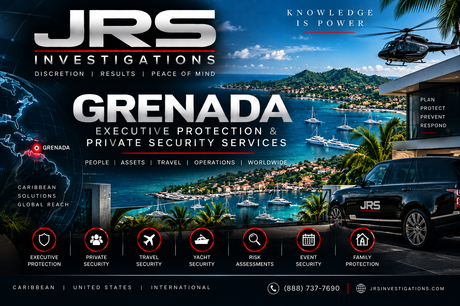 Grenada executive protection and private security services by JRS Investigations