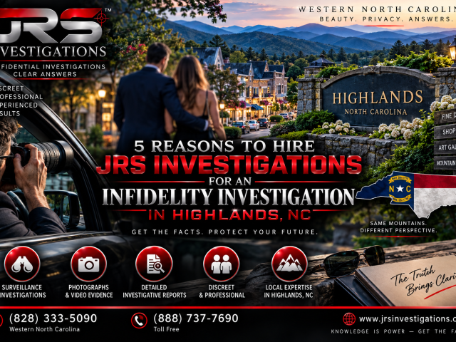5 Reasons to Hire a Infidelity JRS Investigator in Highlands NC