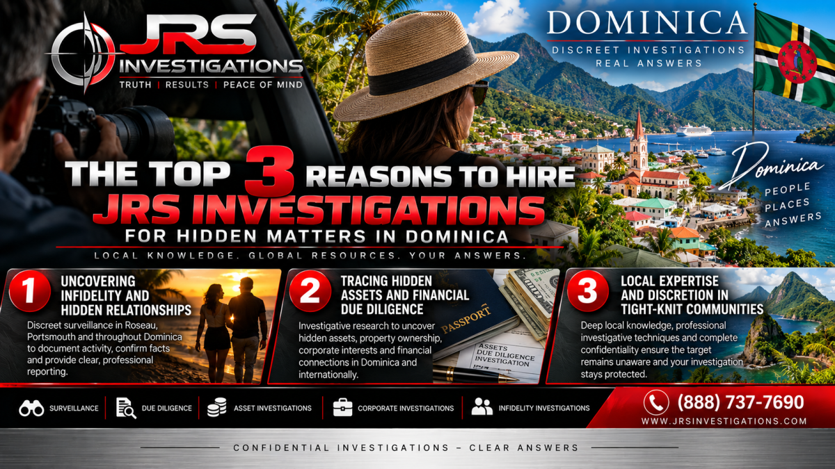 JRS Investigations Dominica private investigator for infidelity hidden assets and discreet investigations