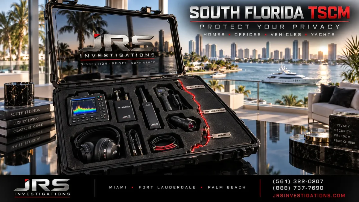 South Florida TSCM bug sweep equipment by JRS Investigations