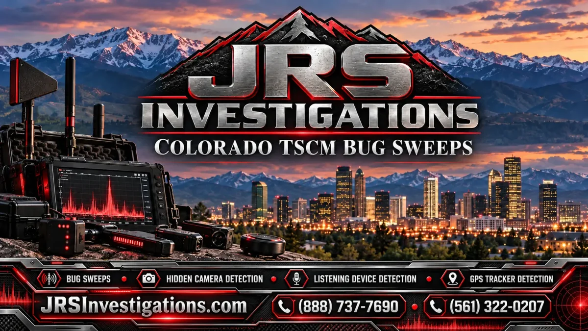 JRS Investigations Colorado TSCM bug sweeps, hidden camera detection and GPS tracker detection