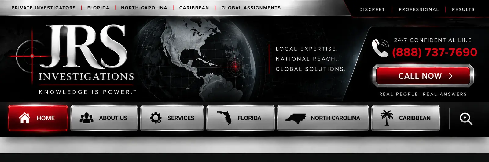 JRS Investigations. Knowledge Is Power. 24/7 Confidential Line: (888) 737-7690.