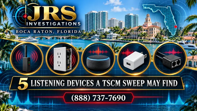 JRS Investigations Boca Raton TSCM guide to five listening-device types