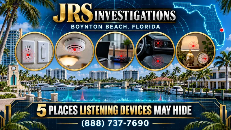 JRS Investigations Boynton Beach TSCM guide to five listening-device hiding places