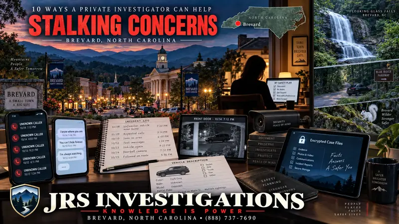 Brevard North Carolina stalking concern evidence and safety planning by JRS Investigations