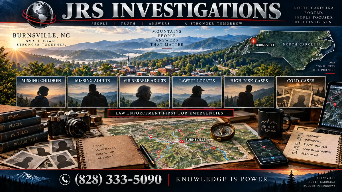 JRS Investigations missing-person case services in Burnsville, North Carolina