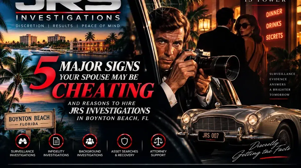 Cheating spouse investigator in Boynton Beach Florida - JRS Investigations