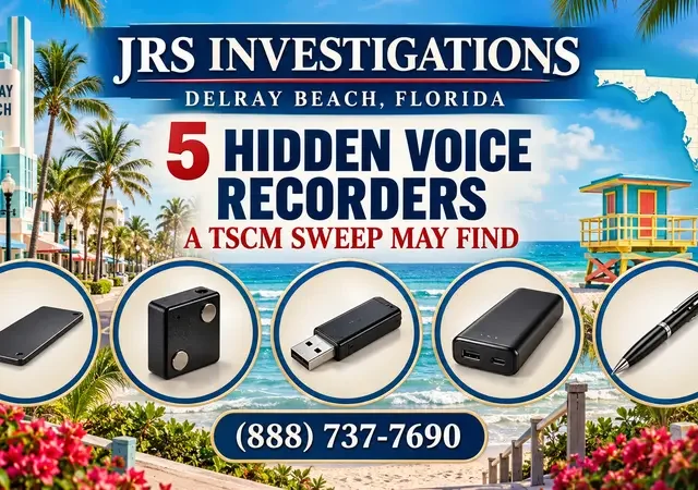 5 Hidden Voice Recorders a Delray Beach TSCM Sweep May Find