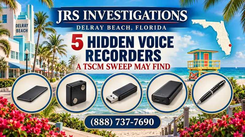 JRS Investigations Delray Beach TSCM guide to five hidden voice recorder types