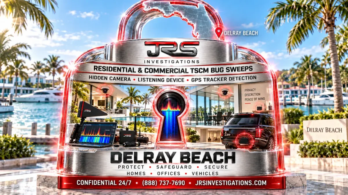 JRS Investigations Delray Beach TSCM bug sweeps protecting homes offices and vehicles from hidden cameras listening devices and GPS trackers