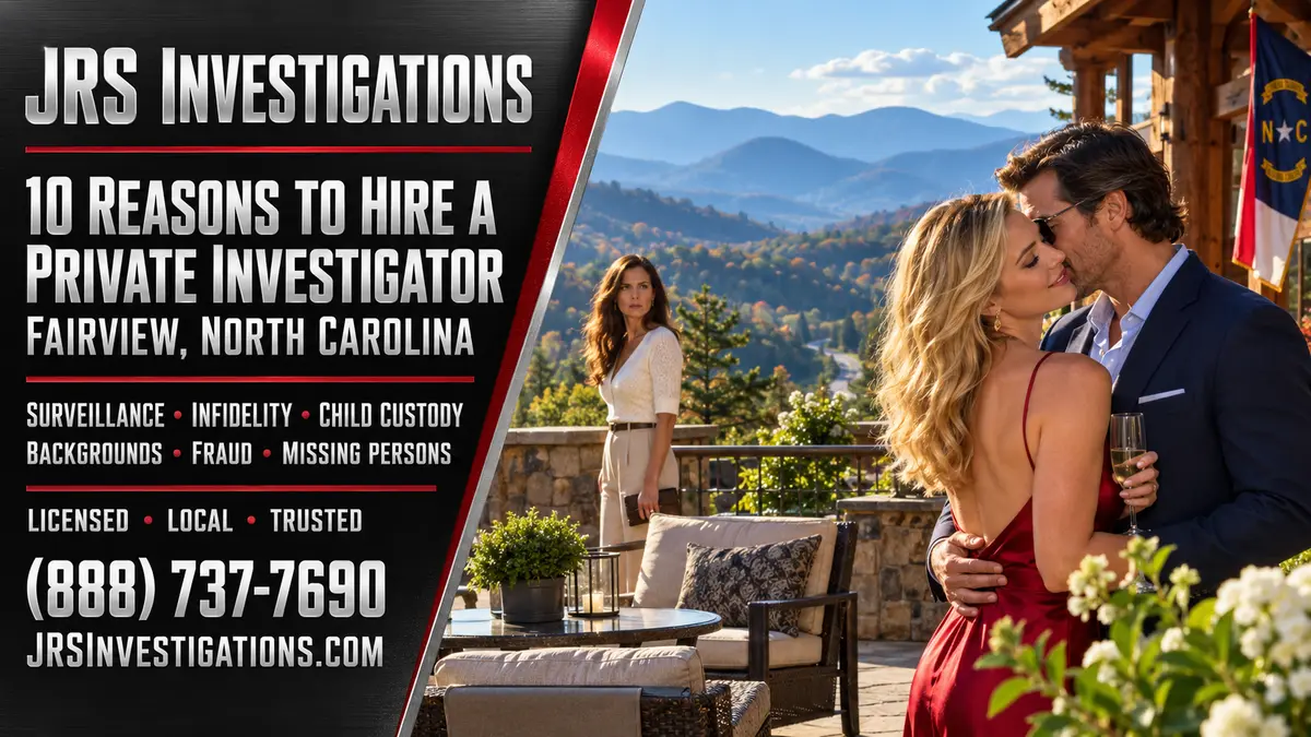JRS Investigations private investigator services in Fairview, North Carolina for infidelity, surveillance, child custody, backgrounds, fraud, and missing persons