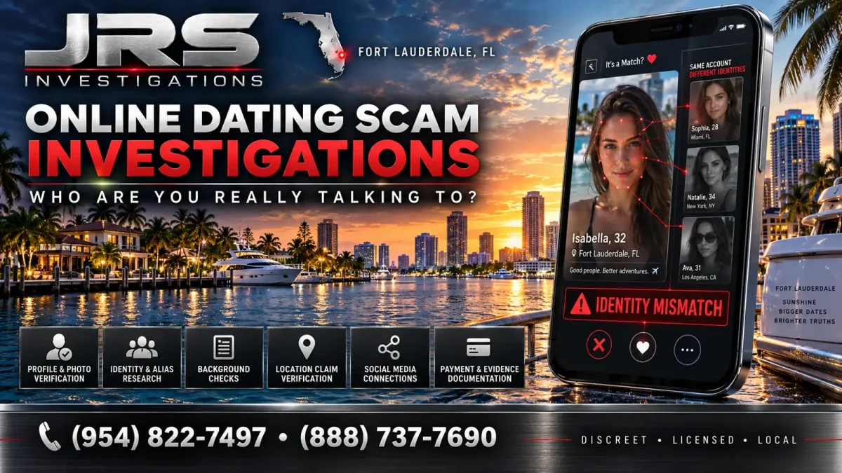 JRS Investigations Fort Lauderdale online dating scam investigator and identity verification services