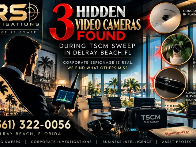 Three Hidden Cameras Identified During a Delray Beach TSCM Sweep