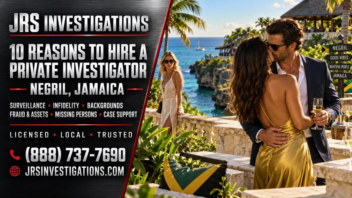 JRS Investigations private investigator services in Negril, Jamaica for infidelity, surveillance, backgrounds, fraud, assets, missing persons, and case support