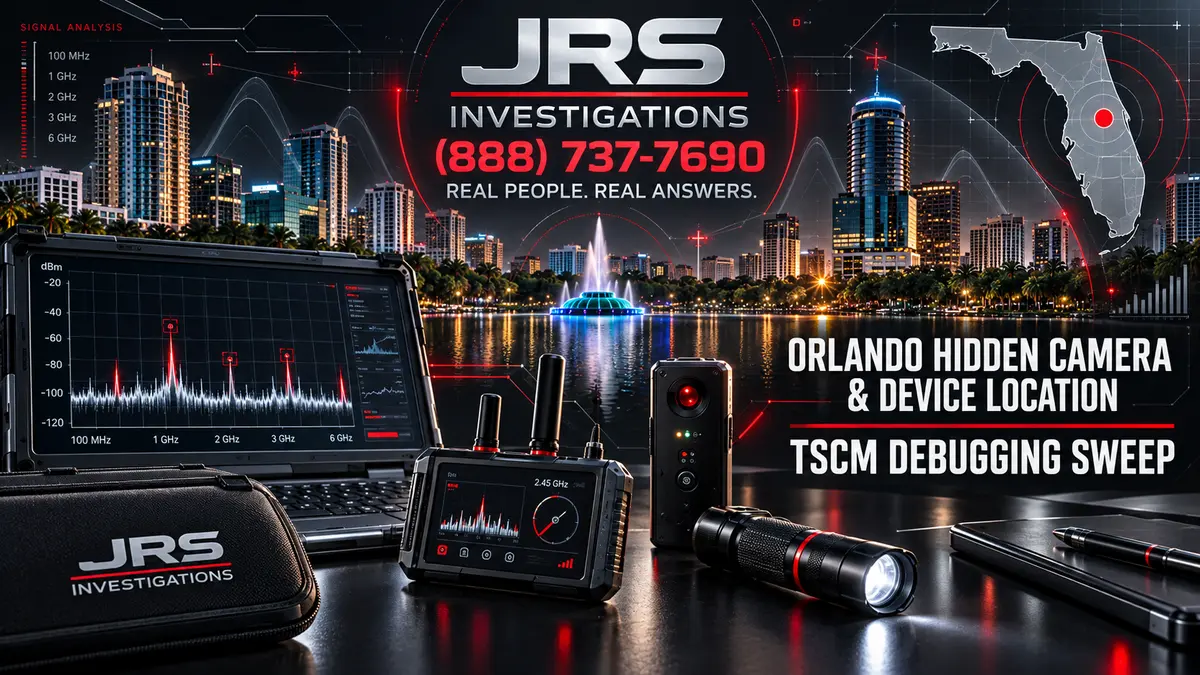 JRS Investigations Orlando hidden camera and device location TSCM debugging sweep