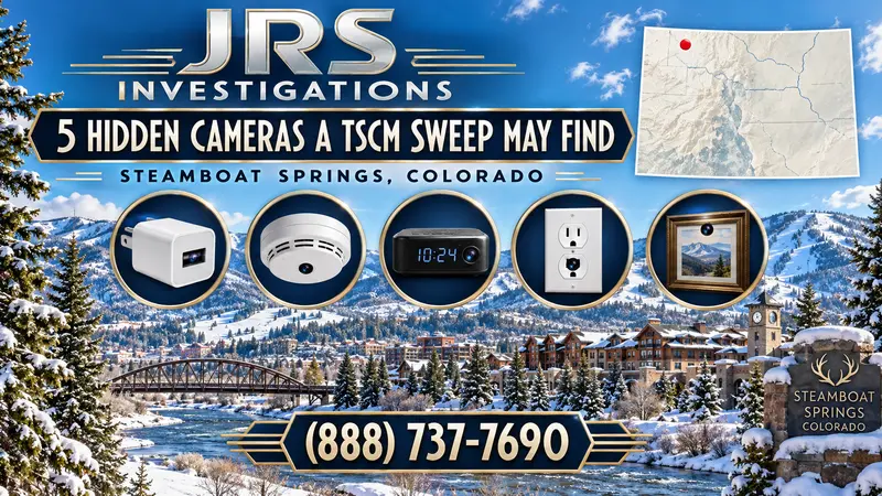 JRS Investigations Steamboat Springs TSCM guide to five possible hidden-camera locations